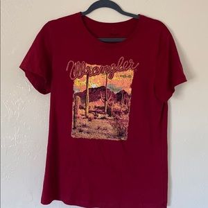 Maroon Wrangler Cactus Tee